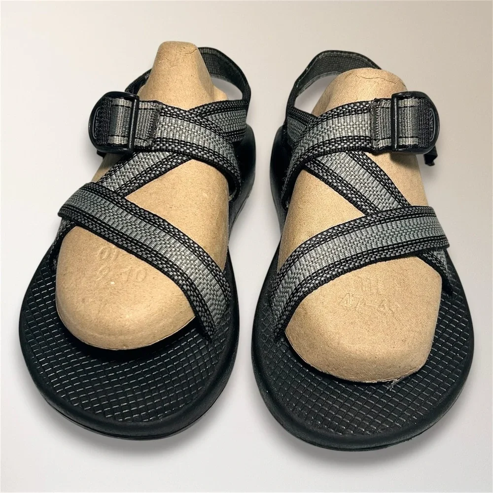 Chaco Z1 Classic Mens 9 Sport Sandals Black Grey‎ Adjustable Straps Hiking Water
